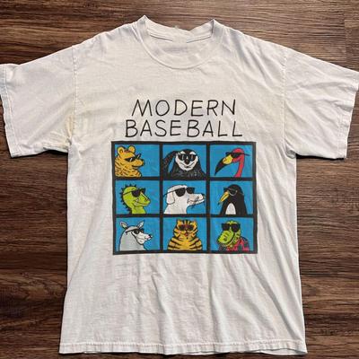 T-shirt Blanc Unisex S-5XL Animal Band Baseball Moderne Photo Drôle EM1024
