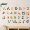 Educational Playroom Wall Decals 3Pcs Animal Alphabet Stickers, 26 Letters A-Z Decals, Peel Cute Pattern Stickers and Stick Removable for Kids Nursery