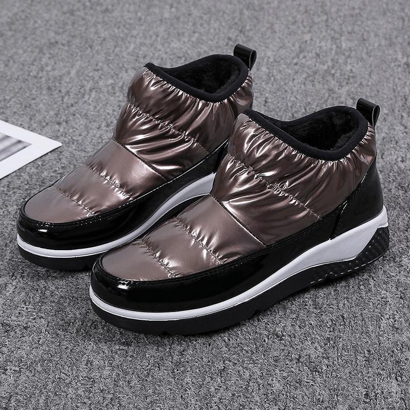 

Обувь для женщин, белые женские зимние ботинки на танкетке, эластичные, водонепроницаемые, элегантные, со средним каблуком, удобные, тренд 2024 года, шикарная работа 36