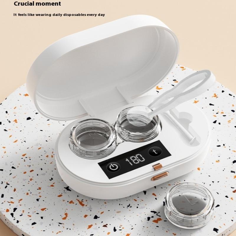 

Электрический очиститель контактных линз с 3 режимами таймера, ультразвуковой очиститель контактных линз, высокочастотная вибрация 360° для дома и путешествий