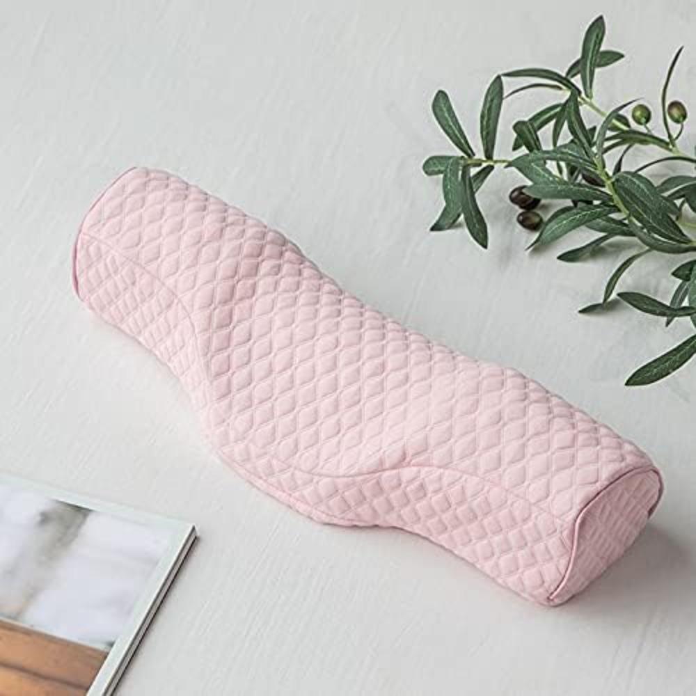 Pernă Cervicală pentru Gât pentru Dormit cu Alinare a Durerii, Pernă Rulou pentru Gât Spumă cu Memorie, Pernă Cilindrică de Călătorie pentru Pat pentru Persoane care Dorm pe Lateral, Persoane care Dorm pe Spate. (albastru)