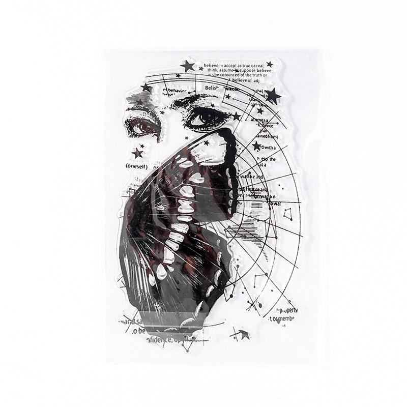 

16 прозрачных силиконовых штампов для украшения блокнота: Дизайн коллажа из ретро-растений и цветочных композиций