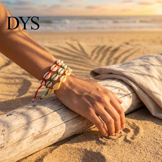 Natural Shell Jewelry for Vacation Handmade Seashell Bracelet, Boho Beaded Adjustable Flexible Rope Bracelets All Sizes Woven String Bracelet
