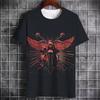 Vintage Heavy Motorcycle Print Summer Men's T-Shirt Street Tough Guy Style Personality Trend Short Sleeve Plus Size Top Clothing
