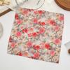3Pcs 34x34cm 100% Cotton Lady Women Handkerchiefs Vintage Flower Printed Sweat Wiping Hand Towels Valentine Gift