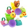 4-teiliges Set Baby Badespielzeug Gummi Süße Ente Bärenform Wasserrad Wassersprühset für Babyparty Schwimmen Badespielzeug Kindergeschenk