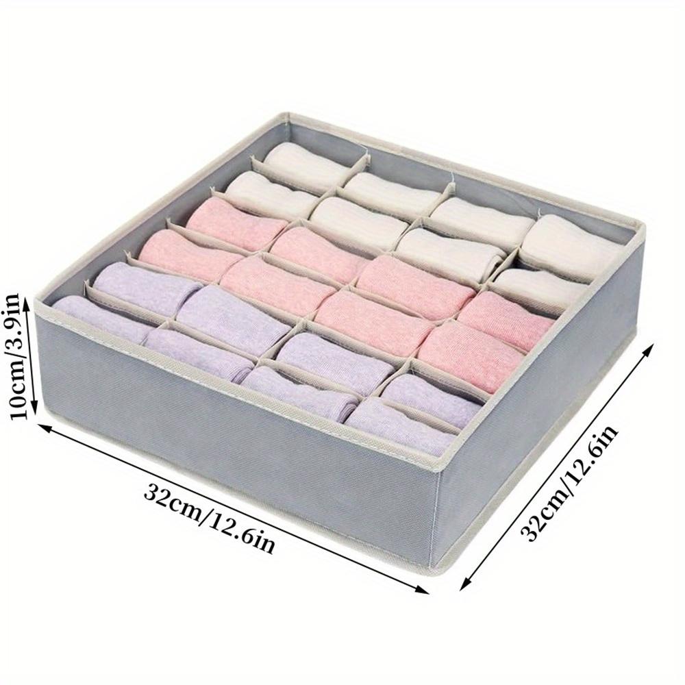 Collapsible Sock Drawer Organizer - Women Accessories for Closet Cabinet Storage - 24 Grids Underwear Storage Boxes