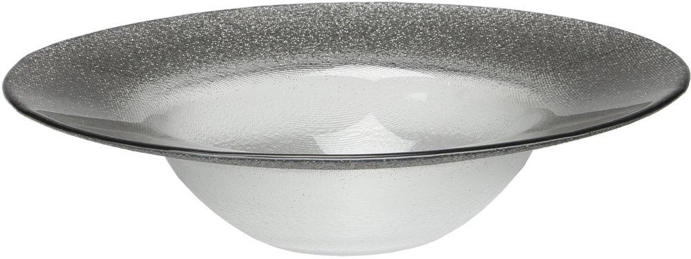 Vetro Felice Bowl, Medium, 19.5cm, Dark Gray, "Happy Glass" Glitter, 64620 G019