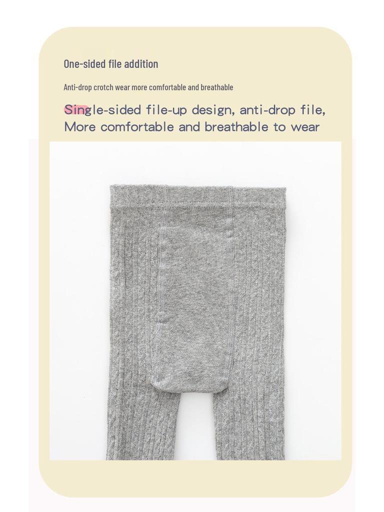 Stickade babystrumpbyxor - Andningsbara vår/höst strumpbyxor för spädbarn med kabelstickad design