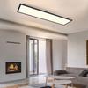 Panneau de plafond LED - NETTLIFE - 100x25 cm - 42W - Dimmable télécommande - Noir Métal