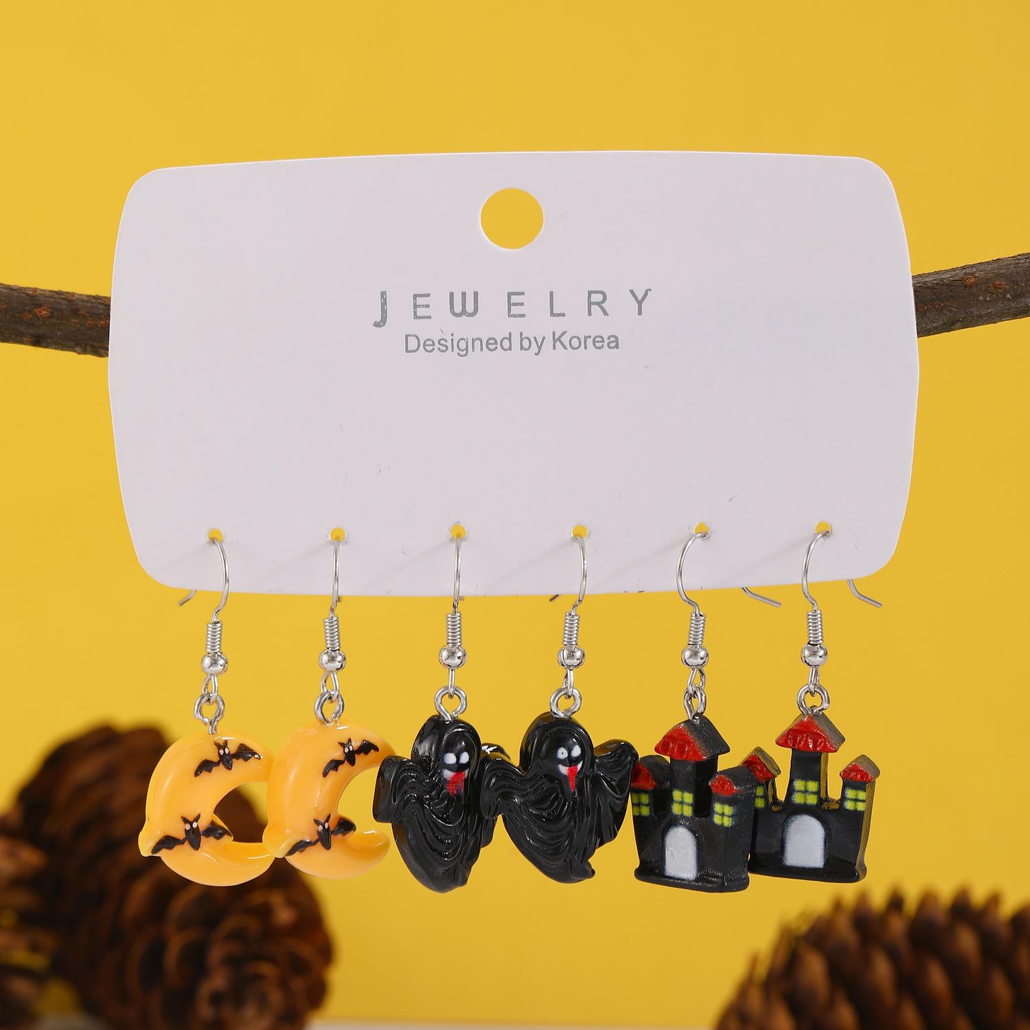 

Хэллоуинская вечеринка, ужасающие, смешные, милые серьги-призраки в виде тыквы 1 set