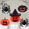 Halloween Theme Decor Honeycomb Ornament, Pumpkin Spider Hanging Paper Seasonal Holiday Decoration for Home Office Classroom Party Supplies