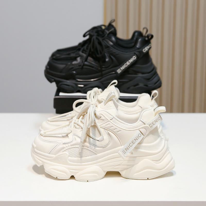 Spring new thick-soled non-slip dad shoes ins wind Korean version sports shoes heightening women's shoes comfortable and breathable shoes