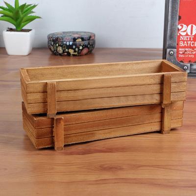 Vaso per fioriera in legno, per giardino, rettangolo, fiore, contenitore per piante grasse