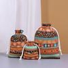 Ethnic Retro Print Stripe Cotton Drawstring Jewelry Gift Bag