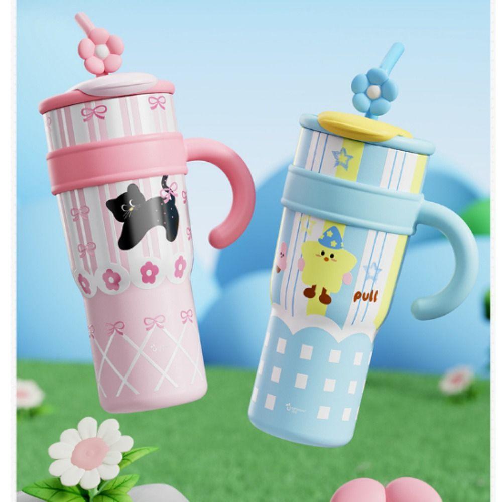 Cartoon Water Bottle Stainless Steel Student Drinking Kettle Fashion Insulated Cup