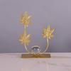 Nordic Crystal Ball Decor Rack Light Luxury Iron Maple Leaf Ornaments  Office
