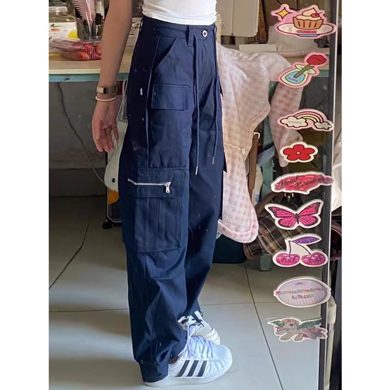 

Женские брюки с высокой талией и широкими штанинами: Осень 2025 Повседневная хип-хоп рабочая одежда 2XL