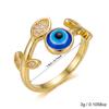 Lucky Blue Evil Eye Open Rings for Women Light Luxury Shiny Cubic Zirconia Copper Rings Trendy Wedding Aesthetic Jewelry Gifts