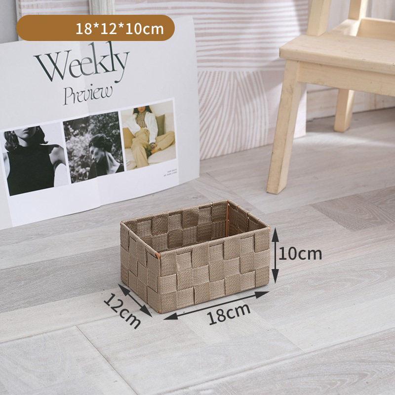 Woven Black Storage Baskets Shelf Tote Boxes Container with Built-in Handles for bedroom living room office kids room dressing room