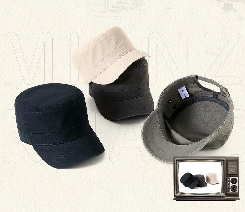Large Head Military-Style Duckbill Cap - Sun Protection for Middle-Aged & Elderly Men