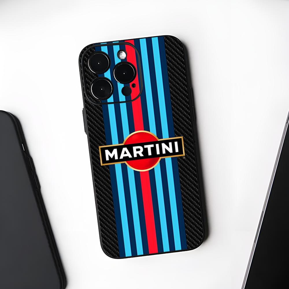 Renn M-Martini Logo Handyhülle Schwarz Weich Für Iphone 16 15 14 13 11 12 Pro Max Xr X Xs 8 7 Plus