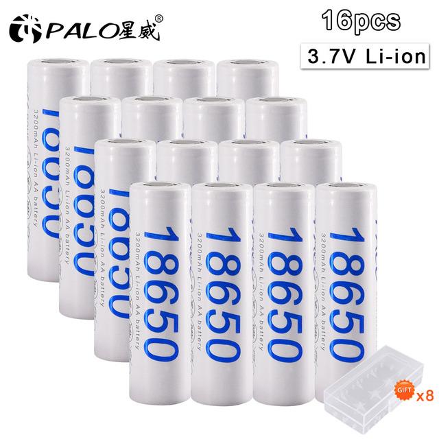 PALO 3.7V 3200mAh 18650 LI-ION Lithium Rechargeable Battery For Flashlight Toys Flashlight Electronic Scooter LED Flashlight Lamp Lighting