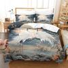 Crane Single Duvet Cover Set with Pillowcases 75*50cm, Soft Microfiber Bedding Set Comforter Cover for Adults Kids 2PCs Set