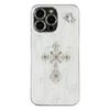 For iPhone 15 Pro Max Case Electroplated Epoxy Metal Decor TPU+Acrylic Phone Cover Precise Cutouts
