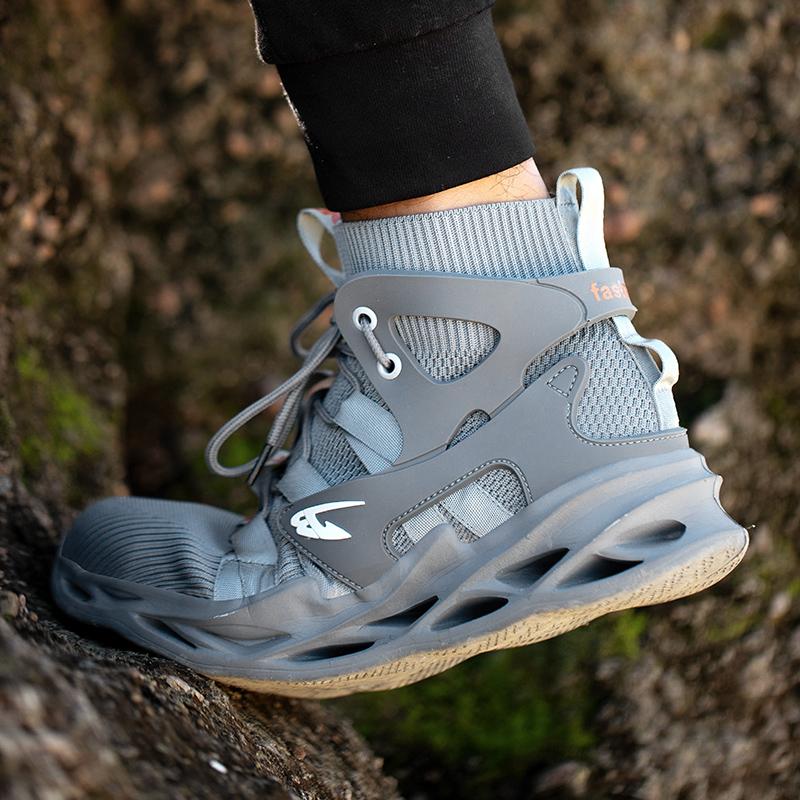 Steel Toe Anti-puncture Shoes Man Slip Resistant Men's Safety Shoes Men's Work Shoes Lightweight Breathable Men's Safety Boots