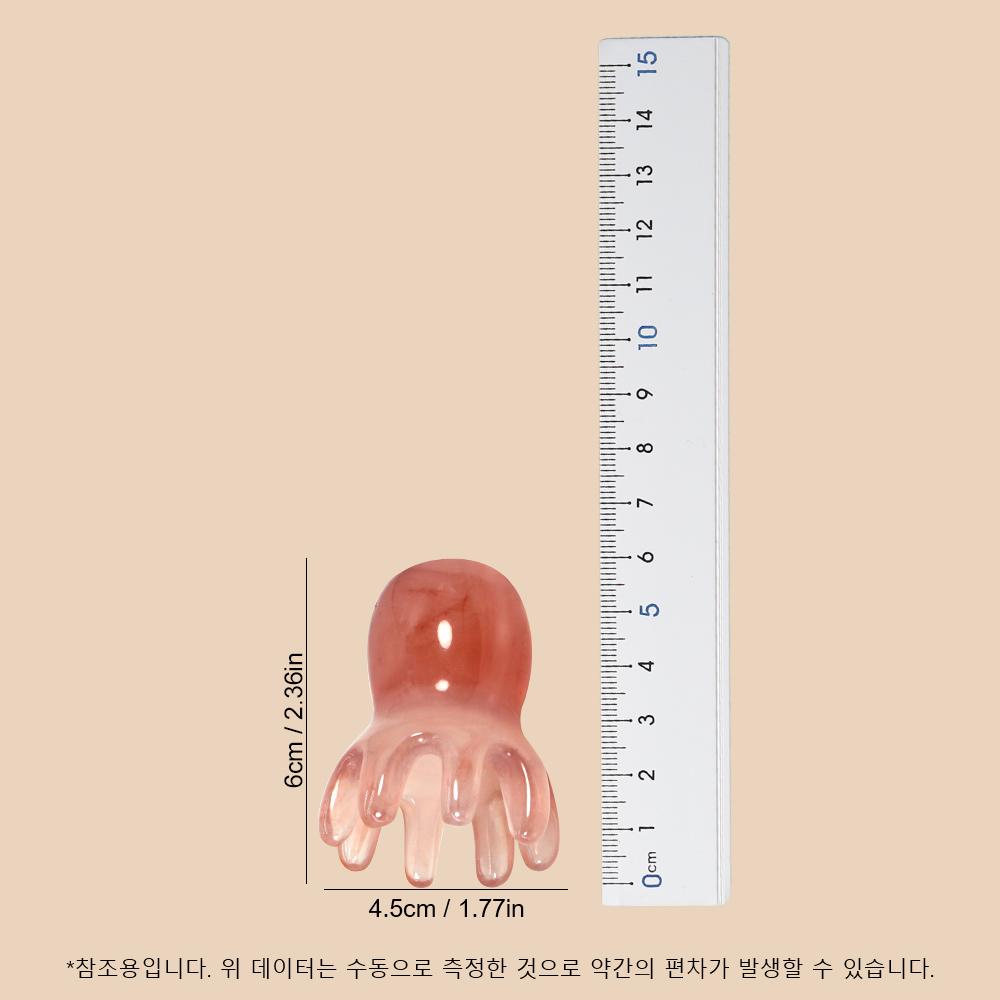 Cute Octopus Scalp Massage Comb Resin Korean Hair Care Stress Relief, Anti-Hair Loss, Portable Head Massager for Home & Trave