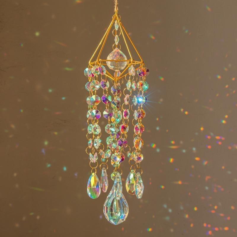 1pc Geometric Crystal Wind Chimes, Suncatchers, Home Hanging Decorations