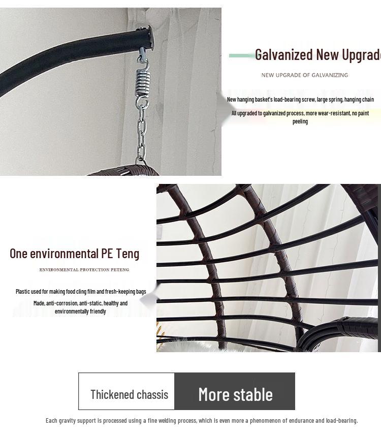 Double Wicker Hanging Basket Chair: Indoor/Outdoor Bird's Nest Swing Chair for Balcony & Leisure