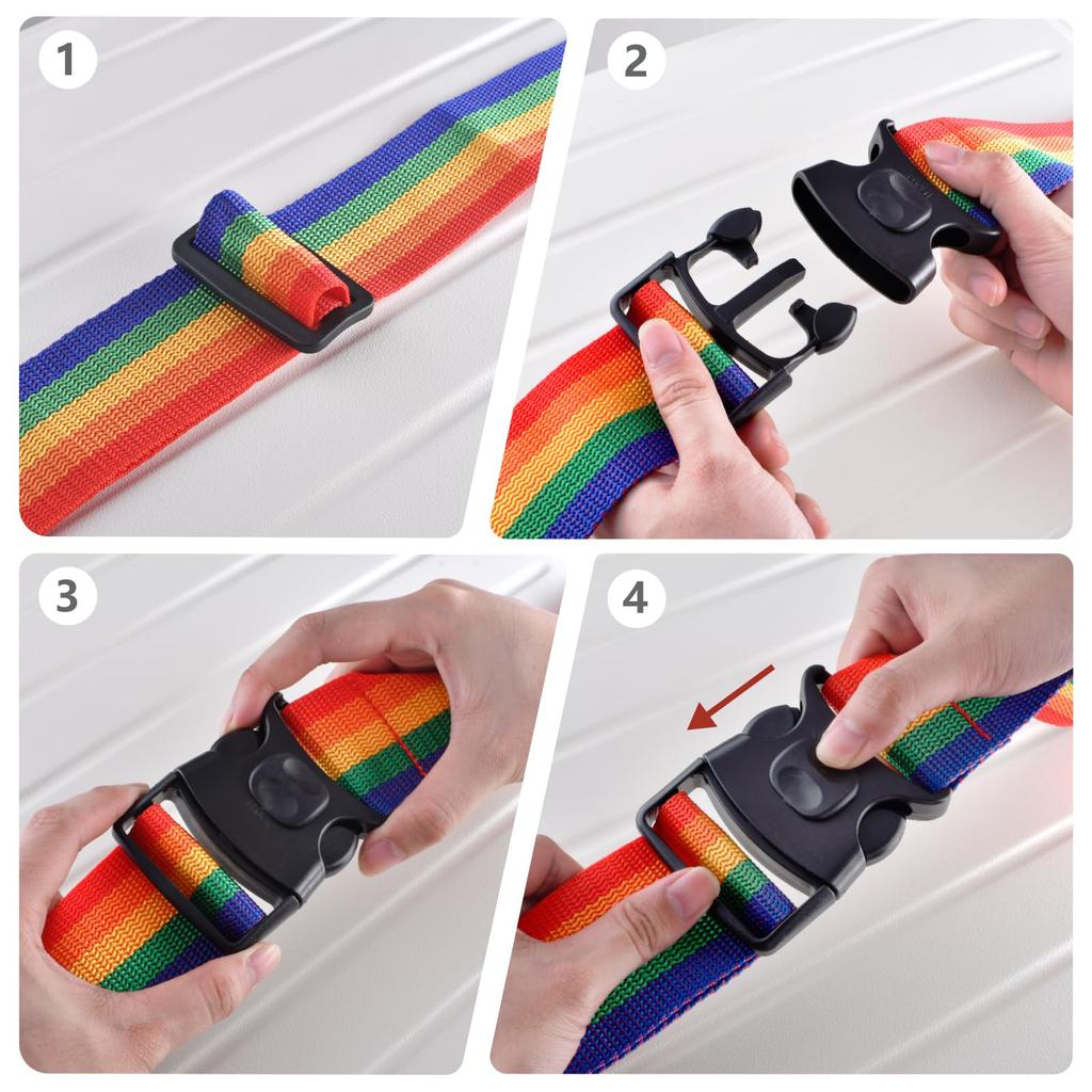 JEELAD Suitcase Set of Suitcase Luggage Securement 2m 5cm Prevents Cargo from Luggage Earthquake for International Travel Straps, 4, Carry-on Straps,