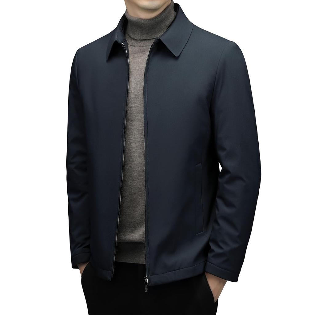 Netero Down Down Business Down Commuting Down Cold Weather and Men's Jacket, Blouson, Outerwear, Coat, Blazer, Windproof, Autumn/Winter, Navy,