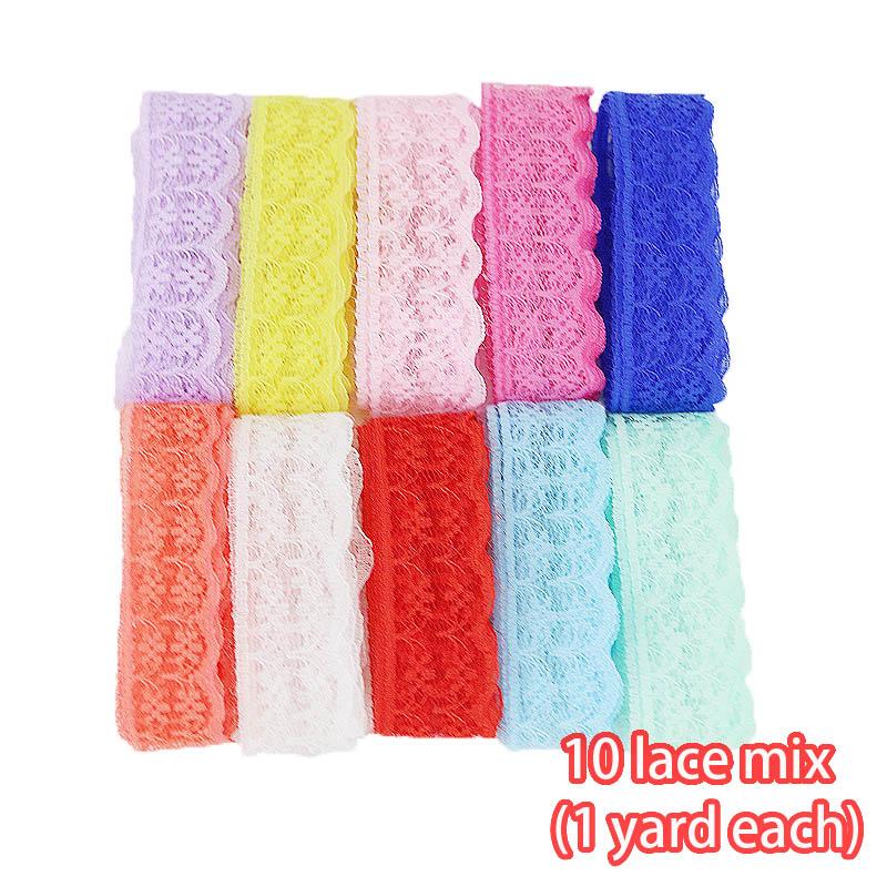 (10 Yards/roll) 2.25cm White Lace Fabric Webbing Decoration Lovely Gift Packing Cotton Material