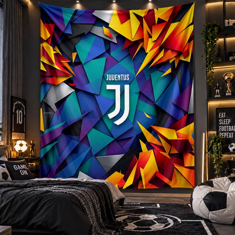 Arazzo da Appendere a Parete Tessuto Stampato Juventus FC per Soggiorno Camera da Letto Decorazione per la Casa