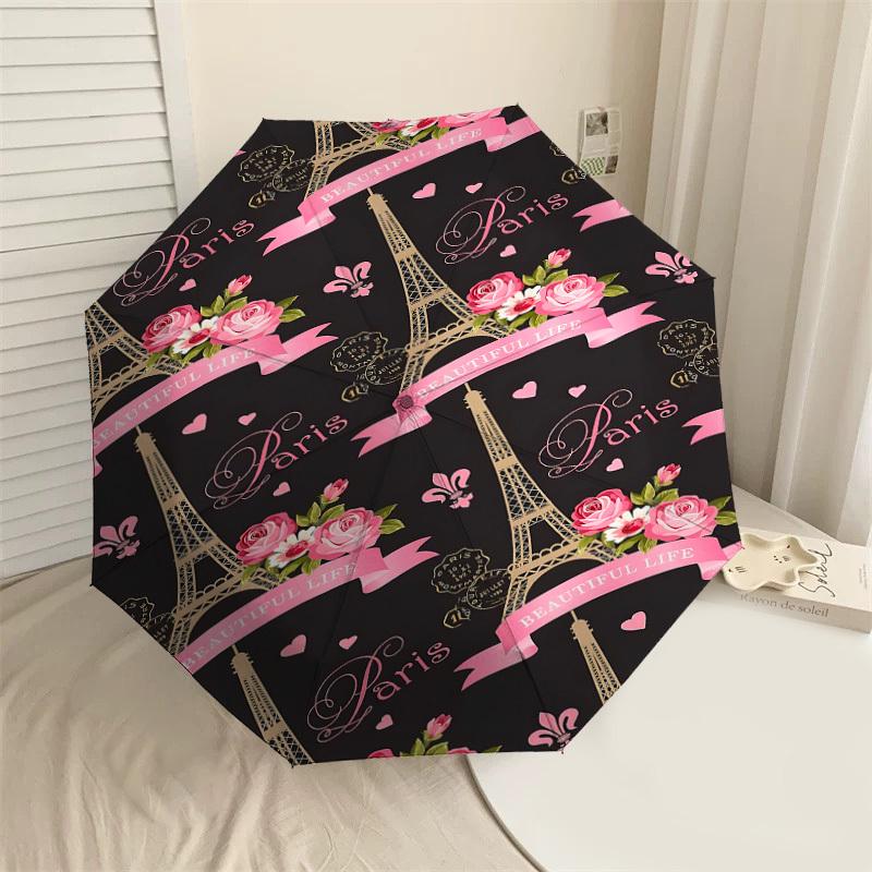 

1PC Eiffel Tower Beautiful Life Umbrella-8-Rib Reinforced, Automatic Open, Lightweight & Durable, Fashion Accessory for Outdoor, J0352