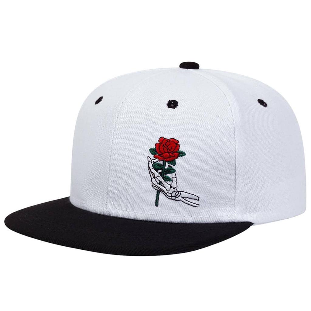 Unisex Kšiltovky s výšivkou kostlivcových prstů v hip-hopovém stylu, Jaro Podzim, Venkovní, Nastavitelná, Ležérní, Baseballové čepice, Klobouk s ochranou proti slunci
