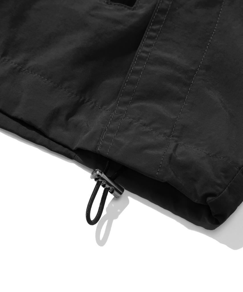 Trillion Division Nylon Hooded Zip-Up Vest (Black)