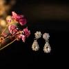 Women's Necklace Dangling Earrings Droplet Jewelry 2Pcs with Sparkly Rhinestone for Bridesmaid Wedding Masquerade