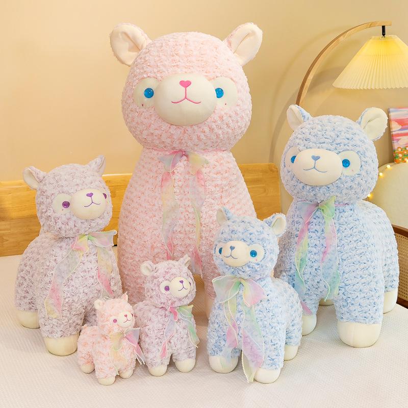 Bai Fen Bai Dolls And Toys Girls Cute Loli Alpaca Plush Toy Doll Colorful Alpaca Gives Holiday Gifts