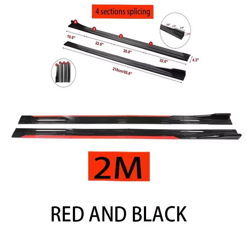 FOR VOLVO V60 V90 2M Car Side Skirt Extension Plate Lip Separator Bumper 2.18M Racing Side Spoiler Universal Car Side