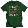 Lustiges Eat Sleep Math Repeat T-Shirt Kurzarm Baumwoll-T-Shirt Rundhalsausschnitt Freizeitshirt Mathematische Mathematik T-Shirt Tops Geschenkidee