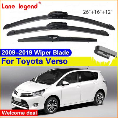 Wiper Front Rear Wiper Blades Set Kit For Toyota Verso 2009 - 2019 Windshield Windscreen Window Brushes 26"+16"+12" Accessories