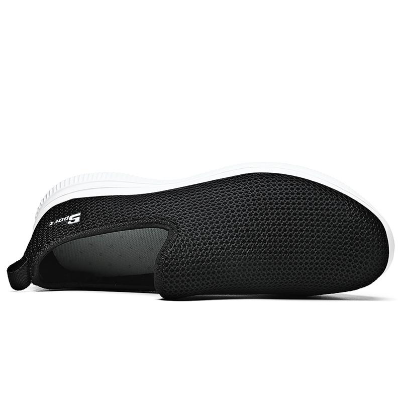 Nät herrskor sommar andningsbara promenad vardagsskor herr loafers lätta sneakers mjuk sula slip-on unisex herr dam