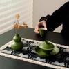2026 New Ceramic Gourd Vase Caramel Green Gold Splash Handmade Mini Flower Pot Creative Gift Desktop Home Decor