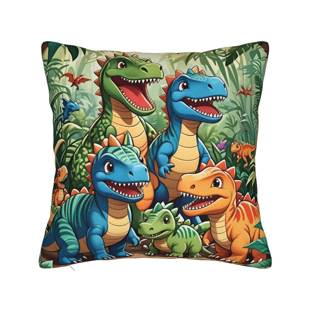 Colorful Smiling Cartoon Dinosaur Pillow Case Kawaii Pillow Cover Design Pillowcases For Couch Sofa Bedroom