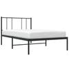 vidaXL Bed Frame with Headboard Metal Black 90x200 Cm