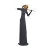 Decorazione Musicale Nera Opaca Scultura di Musicista in Resina, Base Stabile Chitarra Astratta Sassofono Cantante Statuetta Artistica Statua, Decorazione a Tema Band,